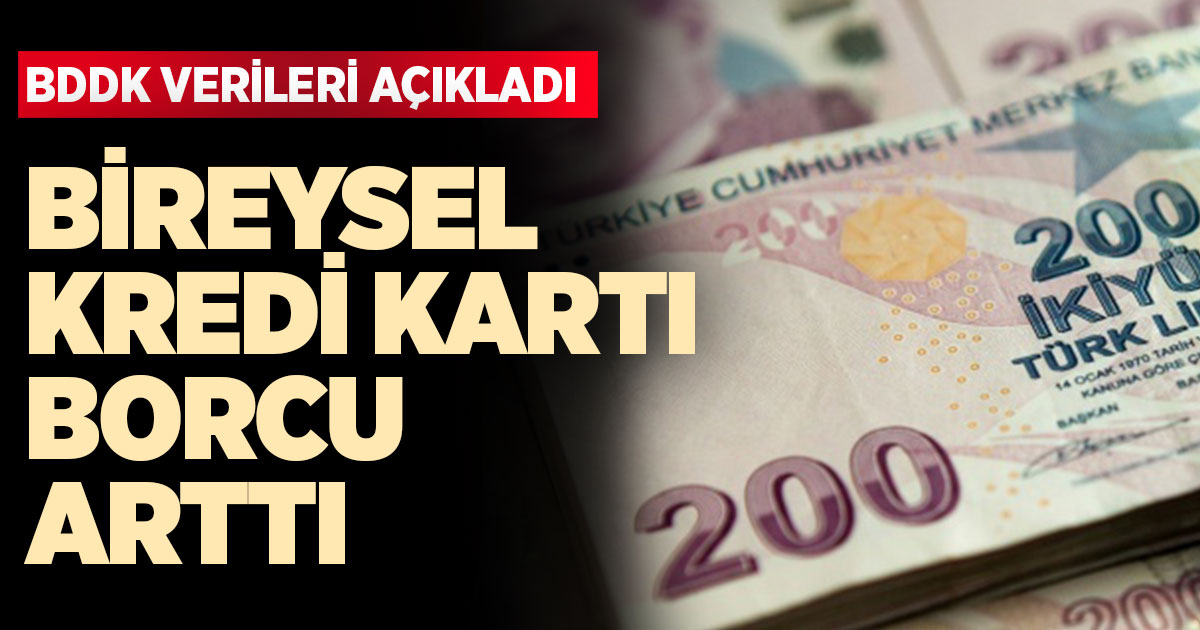 Bireysel kredi kartı borcu arttı