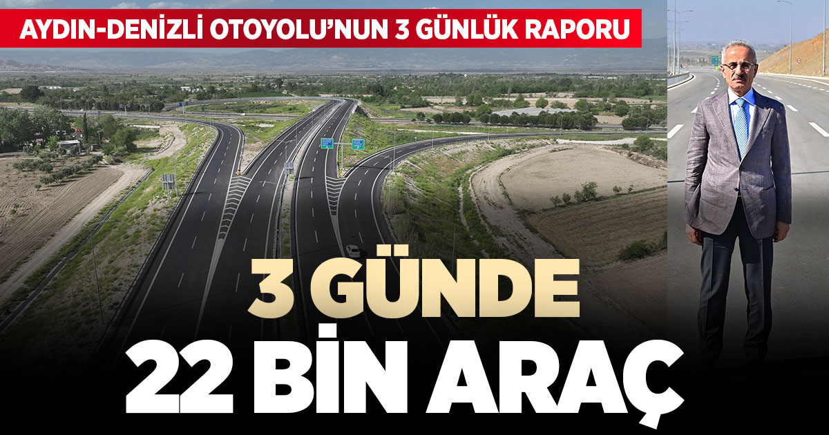 Aydın-Denizli Otoyolu’ndan 3 günde 22 bin araç geçti